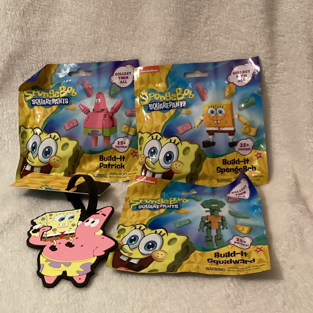SpongeBob SquarePants Build-It Sets & Luggage Tag ~ New ~ Patrick